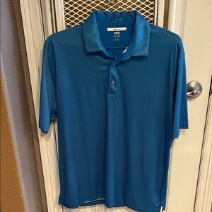 Greg Norman Collection Blue Striped Performance Polo
